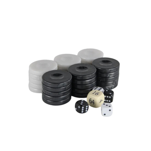 Set di chip Backgammon nero rosso bianco su misura con dadi a <span class=keywords><strong>dama</strong></span> di gioco altamente lucidato per il classico gioco di strategia - Product Image 4