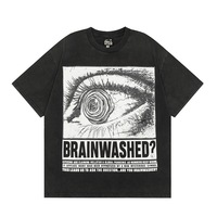 T-shirt décontracté en coton noir pour homme, grande taille, avec impression numérique, design vierge, collection été, vente en gros