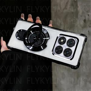 Coque de téléphone pour Xiaomi <span class=keywords><strong>Poco</strong></span> X7 X6 F7 <span class=keywords><strong>Pro</strong></span> M6 F6 X5 <span class=keywords><strong>X3</strong></span> <span class=keywords><strong>POCO</strong></span> C65 C75 support magnétique support placage Silicone clair antichoc couverture - Product Image 4