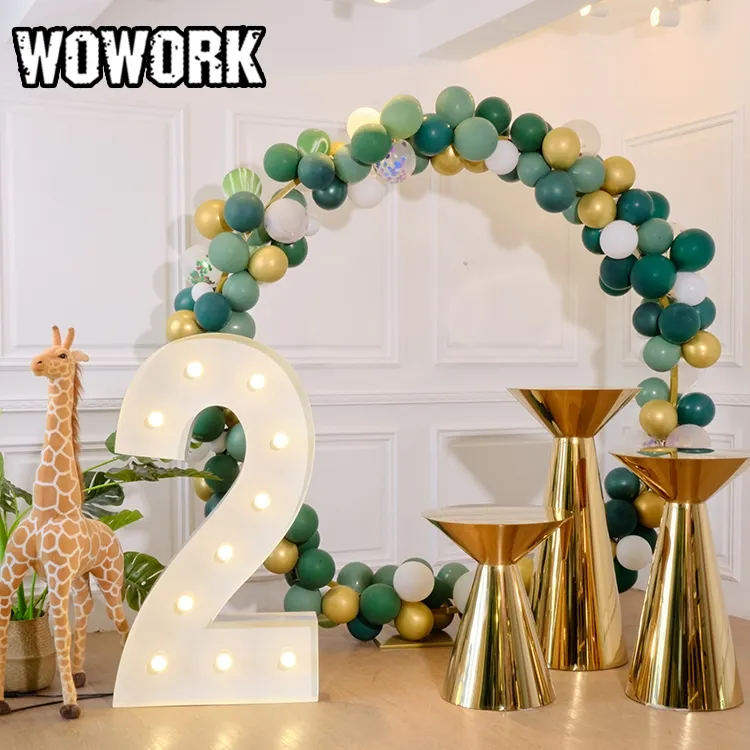 2022 WOWORK最新の白と金のアーチメッシュサークルパーティーの背景他の結婚式の装飾結婚式の供給
