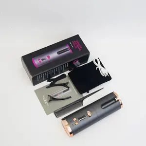 Auto-Rotating Ceramic Hair Curler Wireless LCD Display Temperature Electric Home Garage Use Rotating Curling Iron For Car Hotel