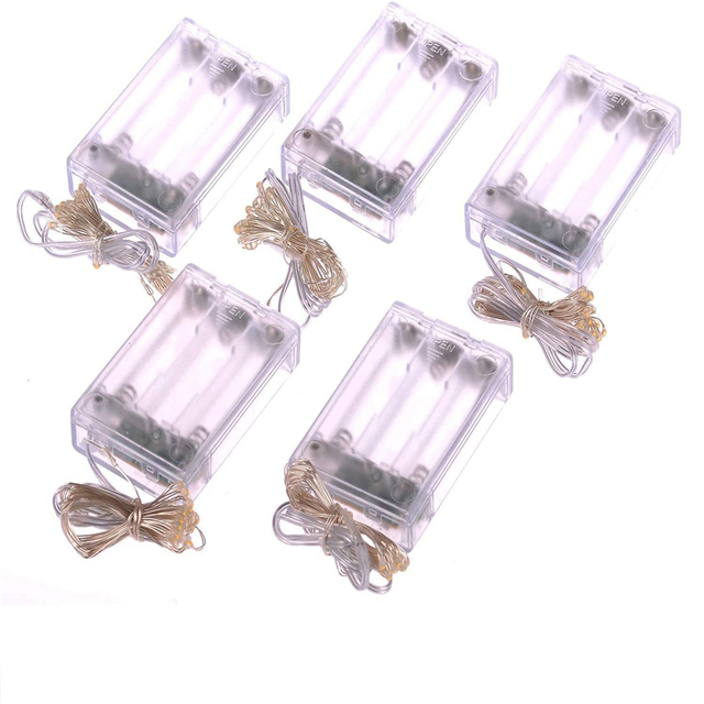 Shinow 3Meters 30Leds Warm White 3AA Battery Operated Micro Mini Ultra Copper Silver IP20 CE Certified Christmas Light Lighting