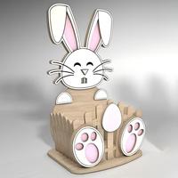 Panier de Pâques Panier de lapin Décoration de Pâques Canard en bois Paniers de Pâques en gros