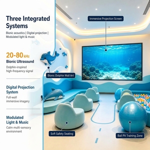 ห้องฝึกอบรมเด็กแบบ Dolphin House สำหรับโรงพยาบาลฟื้นฟูสมรรถภาพเด็ก ขายส่งแบบ OEM ODM ได้รับการรับรองมาตรฐาน ISO 9001 สำหรับการฝึกอบรมทางประสาทสัมผัส - Product Image 2