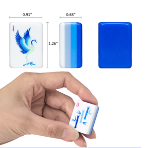 Ensemble de mahjong américain de luxe bleu et blanc en acrylique, flambant neuf, avec 160 tuiles, design personnalisable, idéal pour les voyages - Product Image 2
