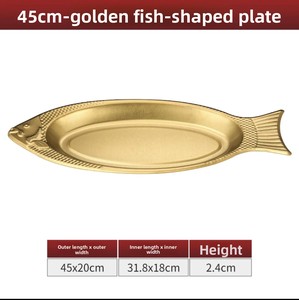 Assiette unique en acier inoxydable en forme de <span class=keywords><strong>poisson</strong></span>, durable, passe au lave-vaisselle, pour hôtels, cuisines, barbecues, mariages, festivals, plats de <span class=keywords><strong>poisson</strong></span> - Product Image 6