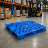 Palette en plastique perforée bleue robuste en PEHD pour stockage industriel de qualité supérieure