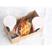 Plateau en carton pour aliments et boissons, ustensile de cuisine cuisine cuisine et boisson, facile à transporter, Hamburger chaud, frites, Soda, sandwichs