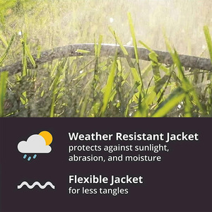 Rallonge extérieure étanche de 15 m avec 3 prises, câble d'alimentation robuste SJTW pour équipement de jardin et de pelouse - Product Image 4