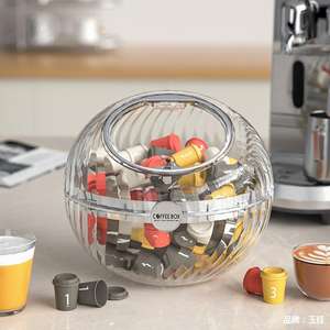 Tarro de almacenamiento inclinado transparente con tapa, soporte para cápsulas de café para <span class=keywords><strong>Nespresso</strong></span> Vertuoline, tarro de almacenamiento de galletas de boca ancha - Product Image 3