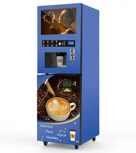 कॉफी मशीन वाणिज्यिक वेंडिंग कॉफी मशीन वाणिज्यिक वेंडिंग 4 गर्म और 4 ठंडे पक्ष कॉफी वेंडिंग मशीन व्यवसाय के लिए