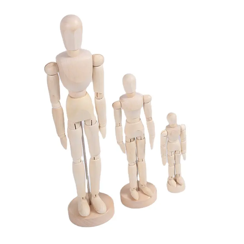 Xinbowen-Maniquí de madera ajustable y móvil para hombre y mujer, modelo de 12 pulgadas y 30 CM, maniquí humano para dibujo artístico