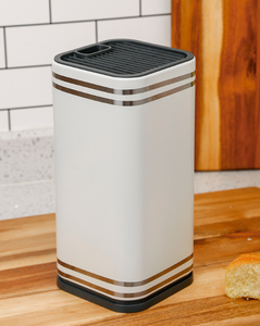 Ensemble de 8 couteaux de cuisine blanc cassé en acier inoxydable haute dureté avec bloc de rangement – Vente en gros - Product Image 6
