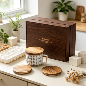 Tapa de madera de acacia más vendida para tazas, vasos y termos, a prueba de polvo, para té y café, accesorio de madera maciza para bebidas. - Product Image 5