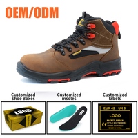Bottes de sécurité pour hommes Tiger Master en cuir Crazy Horse de haute qualité, avec embout en fibre de verre, anti-perforation, antidérapantes, semelle en caoutchouc HRO, OEM