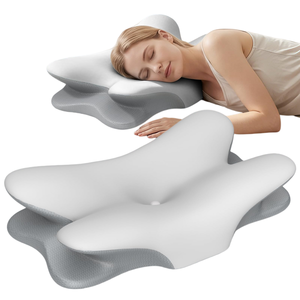 Oreiller ergonomique papillon en mousse à mémoire de forme de haute qualité, à récupération lente, pour la réduction de la pression et la protection des cervicales - Product Image 1