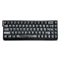 [PC Pixel Carbon-Pattern Keycaps] Cross-Border Bestseller Light-Transmitting Transparent Mechanical Keyboard Keycaps English