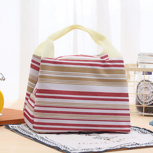 Bolsa de almuerzo aislada a rayas, bolsa grande blanca estilo Bento para almacenamiento de alimentos multiusos, para viajes, verano 2017 - Product Image 2