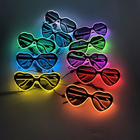 Lunettes néon lumineux LED lunettes en forme de coeur pour fête d'anniversaire mariage barre décor nuptiale douche lunettes accessoires