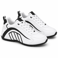 Chaussures de marche décontractées pour femmes OEM ODM, baskets tendance à lacets avec empeigne lisse, motif géométrique, semelle intermédiaire en EVA, semelle extérieure en caoutchouc, marque privée