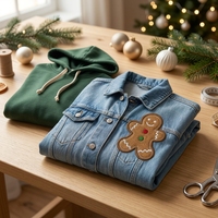 Patch brodé de Noël en forme d'homme en pain d'épices, thermocollant ou à coudre, décoration de fêtes, logo personnalisé