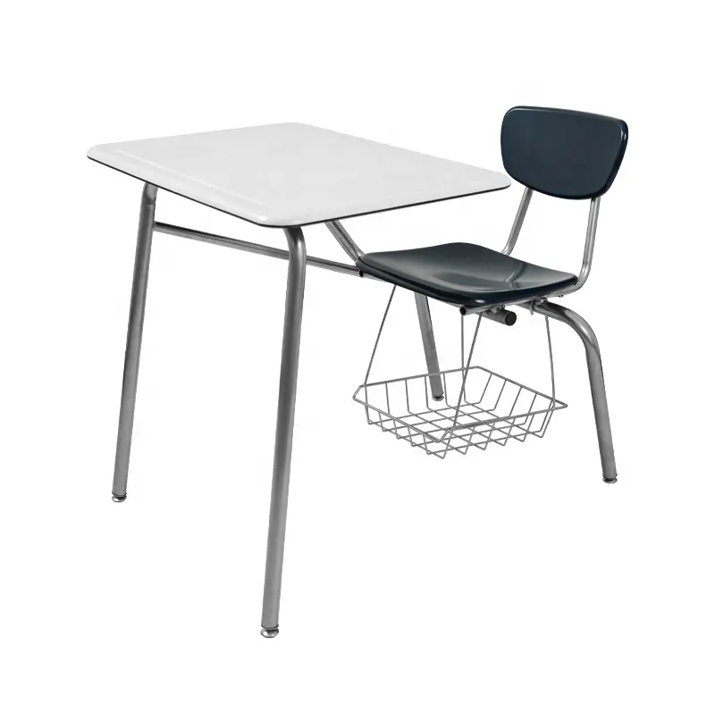 Escritorios y sillas de entrenamiento escolar, silla escolar de metal, silla de reunión con tablero de escritura