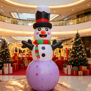 Décoration de Noël Gonflable WINSUN en Forme de Bonhomme de Neige, Tissu Oxford Imperméable, Éclairage LED, Affichage Extérieur pour Jardin, Logo Personnalisé - Product Image 2