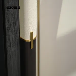 2024 New Design Interior MDF Material White PVC Film Door With Frame