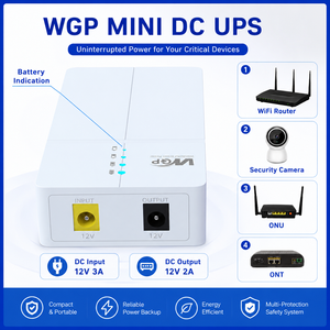 Mini UPS WGP de 12v para Montaje en Pared, Batería Portátil para Router, Mini UPS WGP al por Mayor, 12V 2A para Router Wifi - Product Image 2