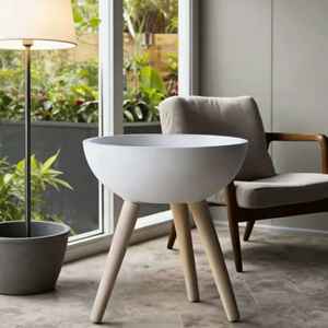 Maceta Moderna Ecológica <span class=keywords><strong>de</strong></span> Fibra <span class=keywords><strong>de</strong></span> Arcilla con Patas <span class=keywords><strong>de</strong></span> Madera para Comedor/Oficina/Hall, Ideal para Hoteles - Product Image 4