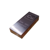 Barre de cuivre pur 999 de 1 kg, lingot de cuivre, tige de collection en cuivre pur