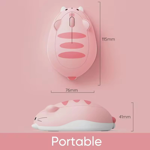เมาส์เกมมิ่งแบบมีสาย USB ลายการ์ตูนน่ารัก พร้อมไฟ LED ด้านหลัง ดีไซน์ตามหลักสรีรศาสตร์ เมาส์ไร้เสียงสำหรับเดสก์ท็อป เชื่อมต่อผ่านบลูทูธ - Product Image 3