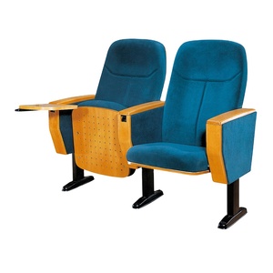 Meilleur prix mobilier de théâtre moderne de haute qualité chaise auditorium en tissu avec tablette et panier pour l'école et le collège - Product Image 4