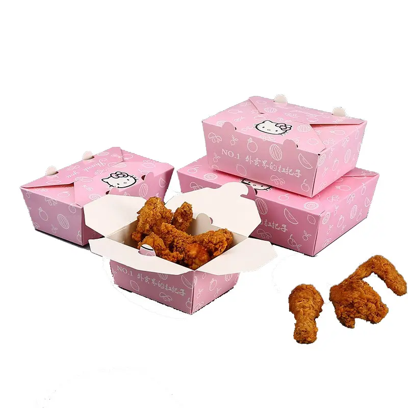 Boîte d'emballage d'ailes de poulet boîte de papier d'emballage de récipient de nourriture