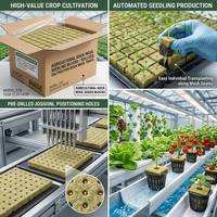Cubes de démarrage pour semis en laine de roche hydroponique commerciale, réutilisables, double usage, écologiques, pour tomates et concombres