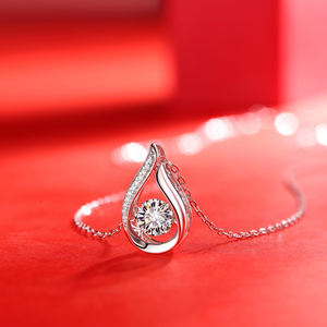 สร้อยคอเพชรโมอิสสีเงิน1กะรัต925สเตอริ่งสำหรับเป็นของขวัญสร้อยคอจี้เครื่องประดับสร้อยคอผู้หญิง - Product Image 5