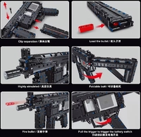 TGL T2035 Fusil Mitrailleur Militaire MP5 Gatling Arme Technique Briques Jouets pour Enfants Garçons Ensembles de Blocs de Construction