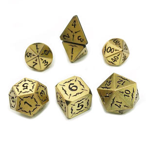 Prix d'usine – Lot de 7 dés polyédriques en métal doré de 16 mm – Dés métalliques de qualité pour jeux de rôle, D&D et jeux de société 5e - Product Image 3