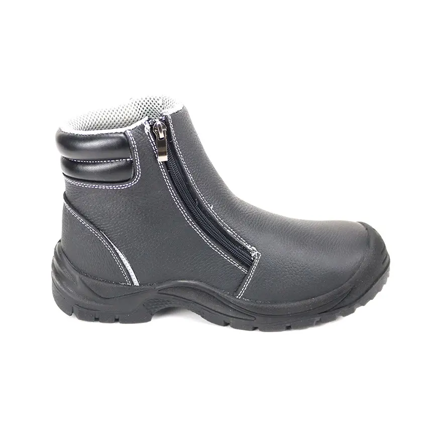 Middle cut hot selling zipper antistatic steel toe man working fashion lightweight safety shoes