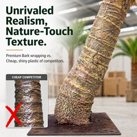 Palmier artificiel courbé en forme de cocotier, faux palmier cintré pour aménagement paysager au bord de la piscine, plantes artificielles robustes avec base renforcée