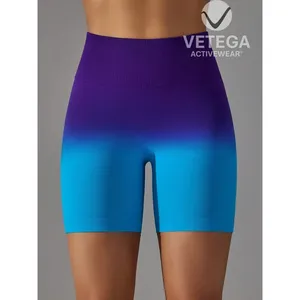 Shorts de yoga et de Pilates pour femmes sexy, à haute élasticité, doublés, mode, sport, fitness, entraînement pour la salle de sport, course à pied, violet - Product Image 1