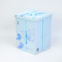 Boîte cadeau de luxe pour gâteaux, qualité alimentaire, service OEM, avec ruban, couleur et impression de logo personnalisées, emballage en carton en gros