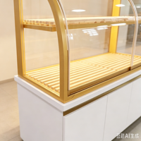 Kommerzielle Bäckerei LED-Schrank Vitrine Metall Glas Insel für Mall Retail Store Kuchen Display Backen Eisen Material