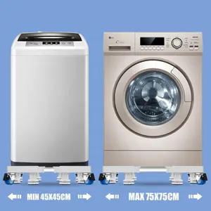 ตัวยึดเครื่องซักผ้าในตู้เย็น,ฐานเครื่องซักผ้าแบบปรับได้สำหรับตู้เย็นขาตั้งเครื่องซักผ้ามีล้อ