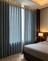 Tissu de rideau occultant jacquard à rayures verticales YC Factory, draperie de fenêtre texturée en polyester pour salon
