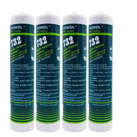GL DOWSIL 732 Sealant Silikon Bening 300ml Cartridge Tahan Suhu Tinggi -60 ° C hingga 177 ° Perekat Industri Tahan Cuaca
