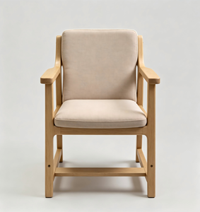 Chaise de salon moderne en bois, dossier solide, design ergonomique, style scandinave, mobilier pour la maison - Product Image 1