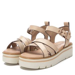 Sandalias de Tacón para Mujer Carmela, Color Beige, Plataforma, con Tiras y Hebilla en el Tobillo - Product Image 4
