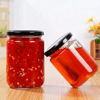 Stoples Madu Kaca Premium Bening dengan Tutup Kedap Udara untuk Penyimpanan Makanan di Dapur dan Kemasan Hadiah Gourmet