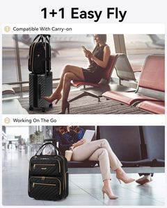 BSCI RNew Personalized Rolling Waterproof Business <b>Backpack</b> with <b>Wheels</b> and Laptop Compartment - Product Image 5